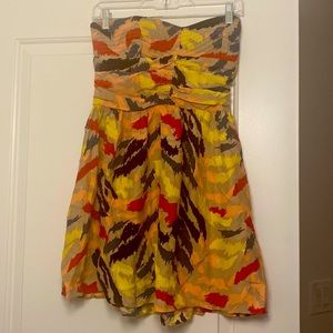 Parker Multicolor “feather” strapless dress